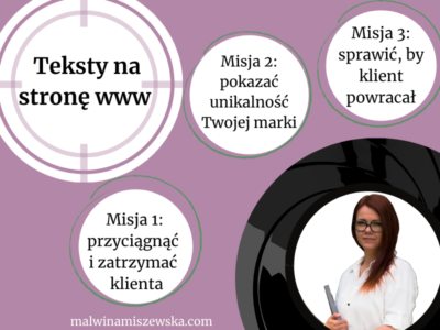 Teksty na stronę WWW / Malwina Miszewska