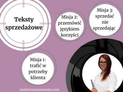 Oferty, teksty na landing page / Malwina Miszewska