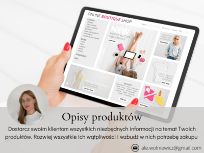 Opisy produktów | Aleksandra Wolniewicz