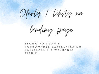 Teksty na landing page / oferty / Anna Różańska-Gał